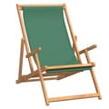 Miniatyrbild 2 av 2: Hopfällbar strandstol massiv teak grön
