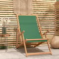 Miniatyrbild 1 av 2: Hopfällbar strandstol massiv teak grön