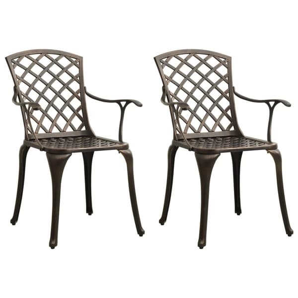 Caféstolar 2 st gjuten aluminium brons