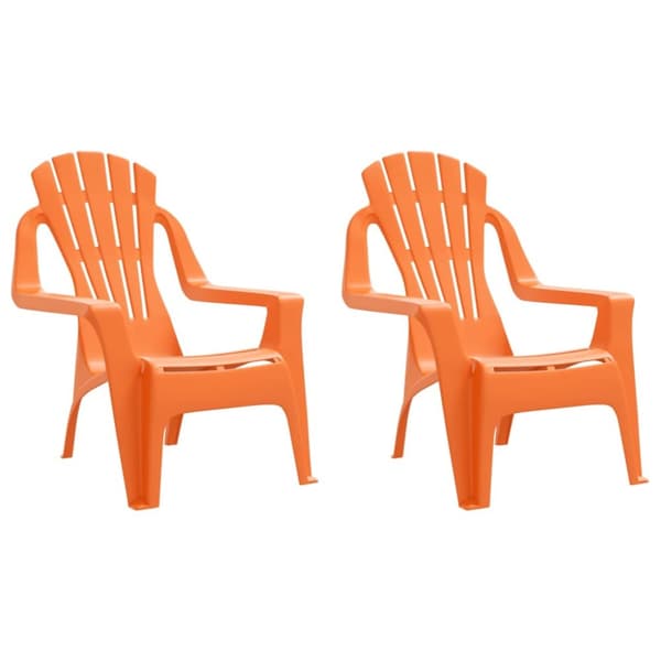 Trädgårdsstolar 2 st för barn orange 37x34x44 cm PP träutseende