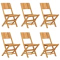 Miniatyrbild 2 av 2: Hopfällbara trädgårdsstolar 6 st 47x61x90 cm massiv teak