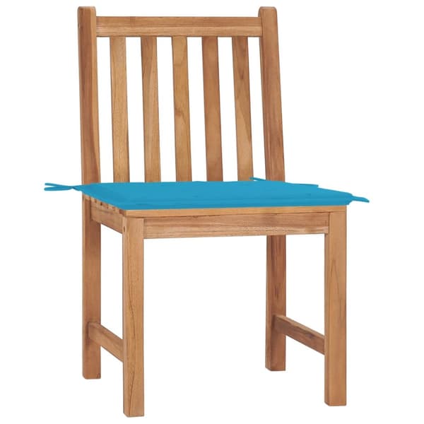 Trädgårdsstolar 2 st med dynor massiv teak