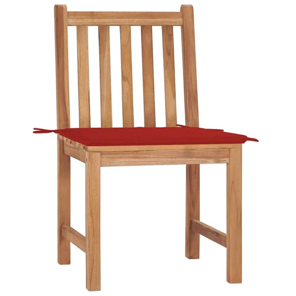 Trädgårdsstolar 2 st med dynor massiv teak