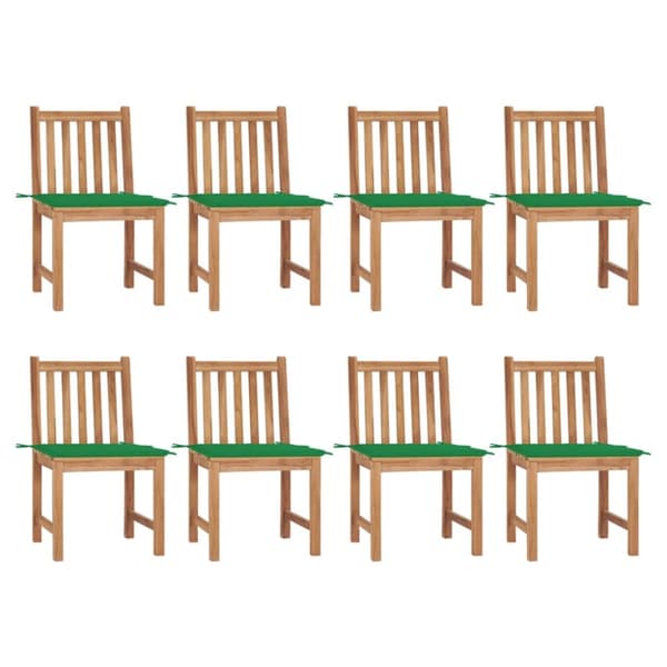 Trädgårdsstolar 8 st med dynor massiv teak