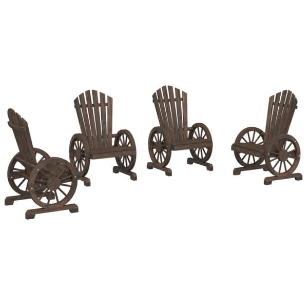 Adirondackstolar 4 st massivt granträ