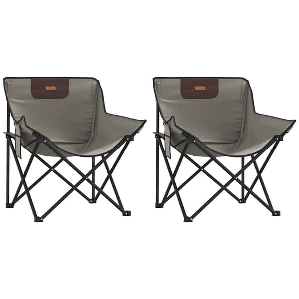 Campingstolar med ficka fällbar 2 st grå