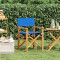Miniatyrbild 1 av 2: Hopfällbar regissörsstol blå massiv teak