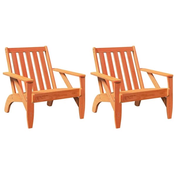 Adirondackstolar 2 st vaxbrun 75x77x77 cm massiv furu