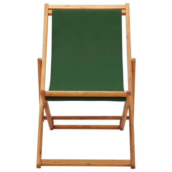 Hopfällbar strandstol eukalyptusträ och tyg grön
