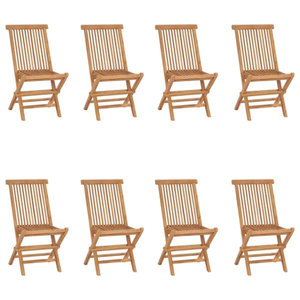 Hopfällbara trädgårdsstolar 8 st massiv teak