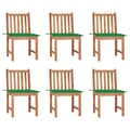 Miniatyrbild 1 av 2: Trädgårdsstolar 6 st med dynor massiv teak