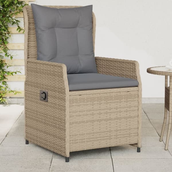Justerbara trädgårdsstolar 2 st beige konstrotting