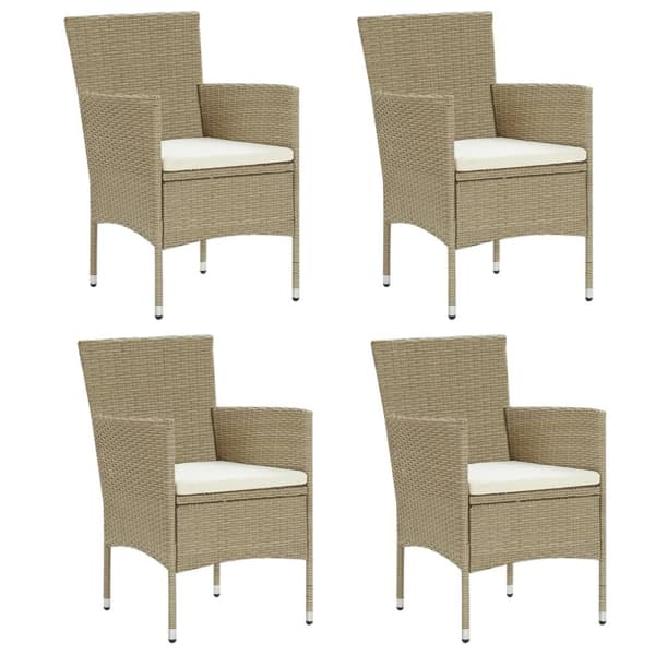 Matstol trädgård 4 st konstrotting beige
