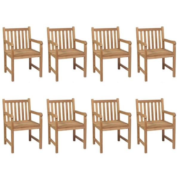 Trädgårdsstolar 8 st med taupe dynor massiv teak