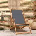 Miniatyrbild 1 av 2: Hopfällbar strandstol massiv teak grå