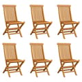 Miniatyrbild 1 av 2: Hopfällbara trädgårdsstolar 6 st massiv teak