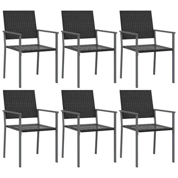 Trädgårdsstolar 6 st svart 54x62,5x89 cm konstrotting