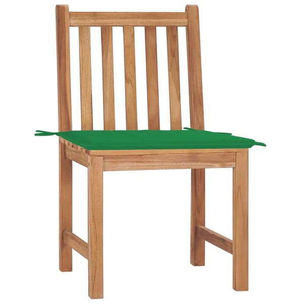 Trädgårdsstolar 2 st med dynor massiv teak