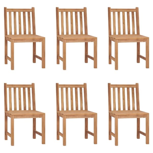 Trädgårdsstolar 6 st med dynor massiv teak