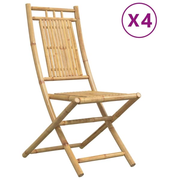 Hopfällbara trädgårdsstolar 4 st 46x66x99 cm bambu