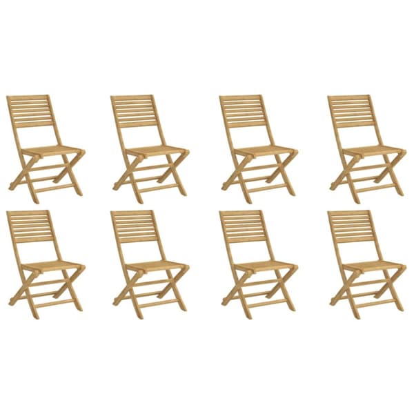 Hopfällbara trädgårdsstolar 8 st 48,5x61,5x87 cm massiv akacia