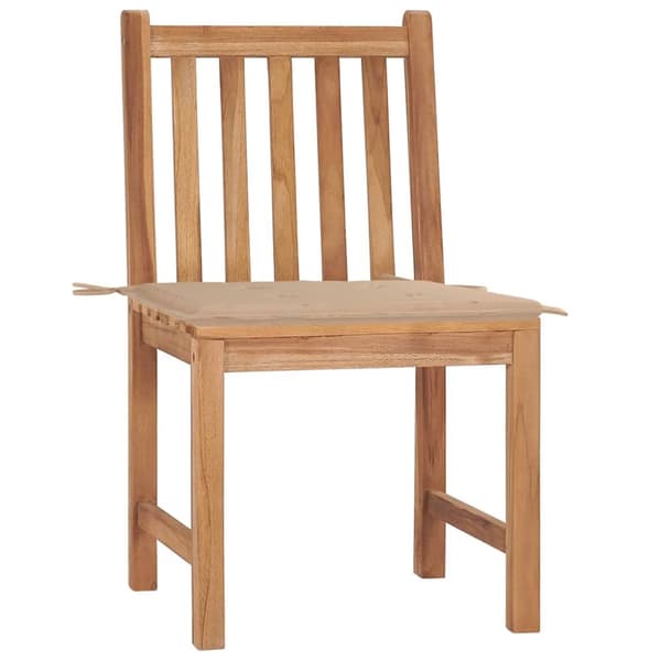 Trädgårdsstolar 2 st med dynor massiv teak
