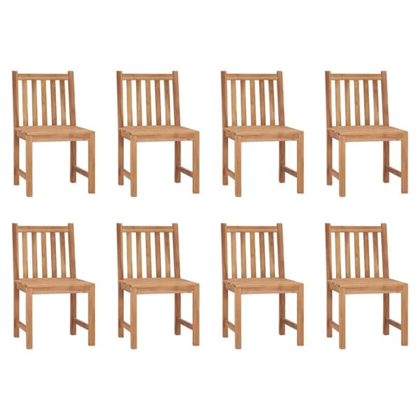 Trädgårdsstolar 8 st med dynor massiv teak