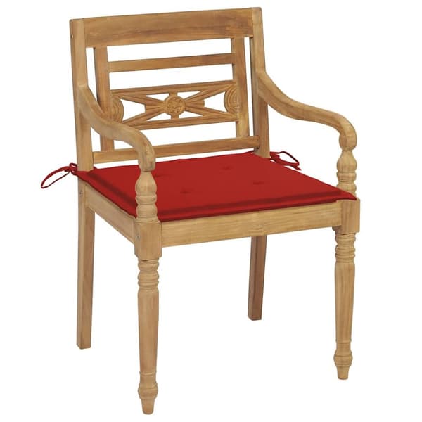 Bataviastolar med dynor 4 st massiv teak