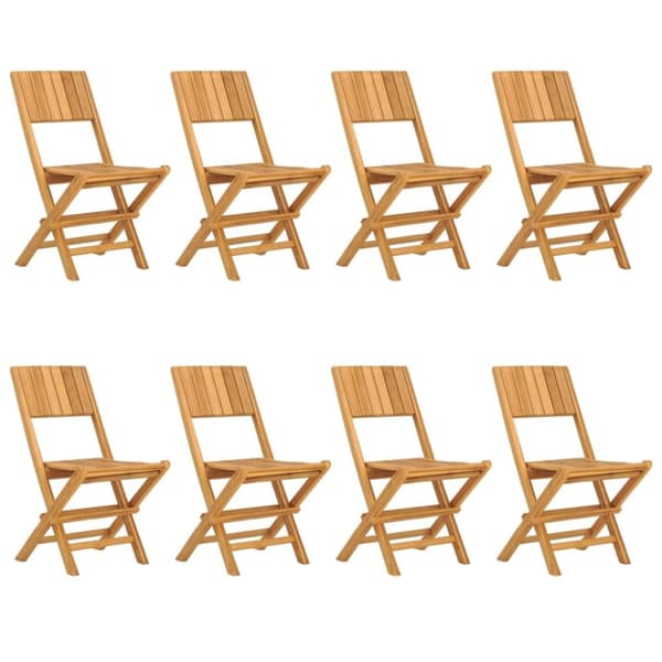 Hopfällbara trädgårdsstolar 8 st 47x61x90 cm massiv teak
