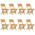 Miniatyrbild 2 av 2: Hopfällbara trädgårdsstolar 8 st 47x61x90 cm massiv teak