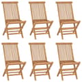 Miniatyrbild 1 av 2: Hopfällbara trädgårdsstolar 6 st massiv teak