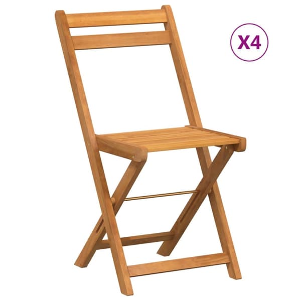 Hopfällbara caféstolar 4 st massiv teak