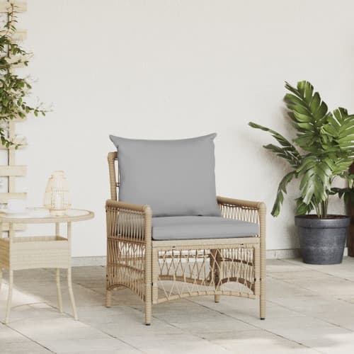 Trädgårdsstol med Dynor Beige 60x70x78 cm Poly Rottning