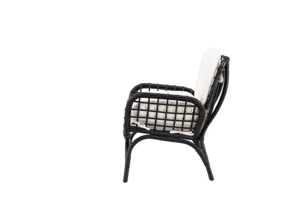 FURNLUX UDENDØRS LÆNESTOL MOANA HVID & SORT 80CM