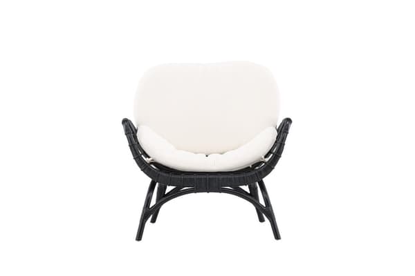 FURNLUX UDENDØRS LÆNESTOL MOANA HVID & SORT 80CM