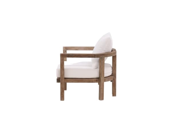 FURNLUX UDENDØRS LÆNESTOL ERICA HVID & AKACIE 70CM