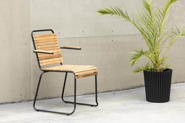 FURNLUX UDENDØRS SPISEBORDSSTOL BOIS SORT 55CM
