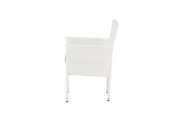 FURNLUX UDENDØRS SPISEBORDSSTOL MALINA GRÅ & HVID 58CM