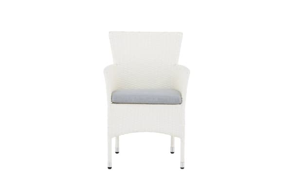 FURNLUX UDENDØRS SPISEBORDSSTOL MALINA GRÅ & HVID 58CM