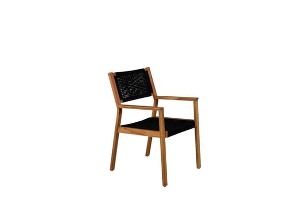 FURNLUX UTESERVERINGSSTOL LITTLE JOHN SVART & AKACIA 58CM