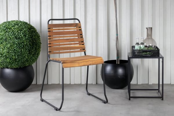 FURNLUX UDENDØRS SPISEBORDSSTOL BOIS SORT & AKACIE 57CM