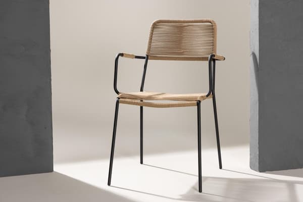 FURNLUX UTESERVERINGSSTOL LINDOS BEIGE & SVART 55CM