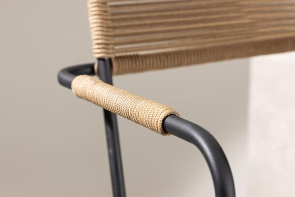 FURNLUX UTESERVERINGSSTOL LINDOS BEIGE & SVART 55CM