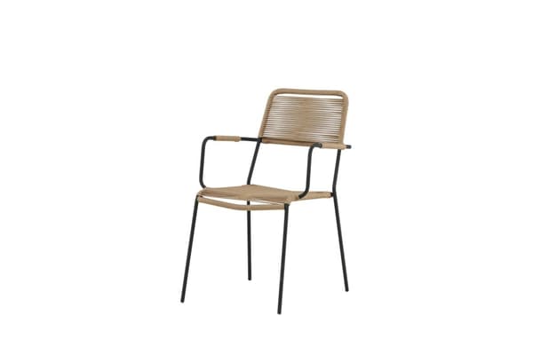 FURNLUX UTESERVERINGSSTOL LINDOS BEIGE & SVART 55CM