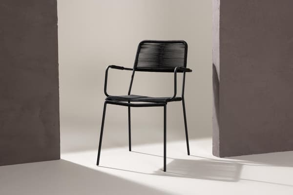 FURNLUX UTOMHUS MATSTOL LINDOS SVART 55CM
