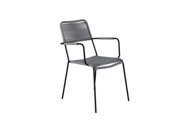 FURNLUX UDENDØRS SPISEBORDSSTOL LINDOS GRÅ & SORT 55CM