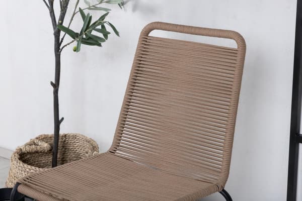 FURNLUX UTEMATSALSSTOL LINDOS BEIGE & SVART 57CM