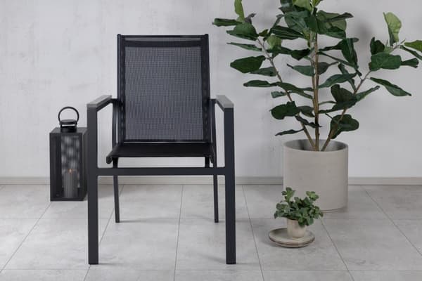 FURNLUX UDENDØRS SPISEBORDSSTOL PARMA SORT 57CM