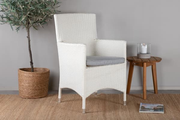 FURNLUX ULKORUOKAILUTUOLI MALIN HARMAA & VALKOINEN 58CM
