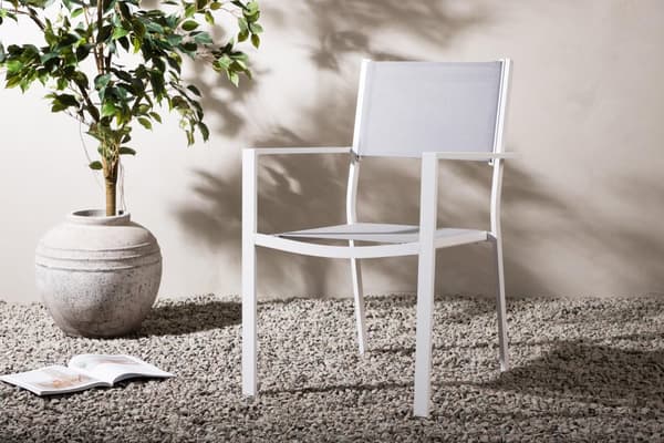 FURNLUX ULKORUOKAILUTUOLI COPACABANA HARMAA & VALKOINEN 57CM